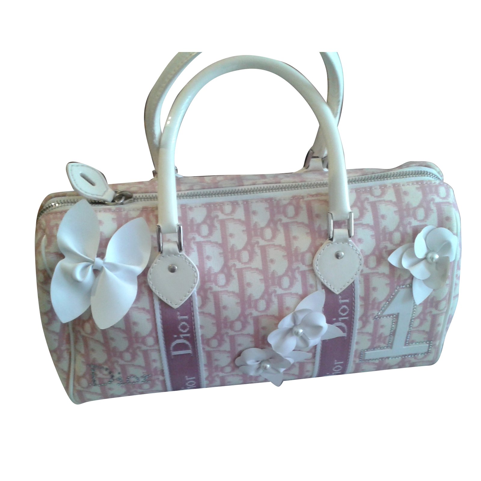 Pink Canvas Dior Boston Bag Cloth ref.954182 - Joli Closet