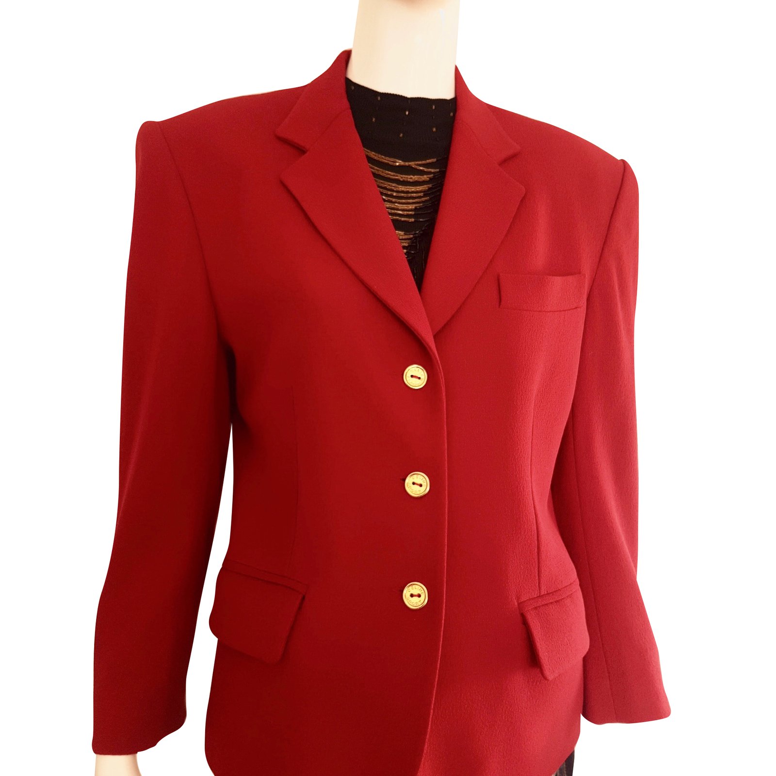 Céline Jacket Red Wool ref.69383 - Joli Closet