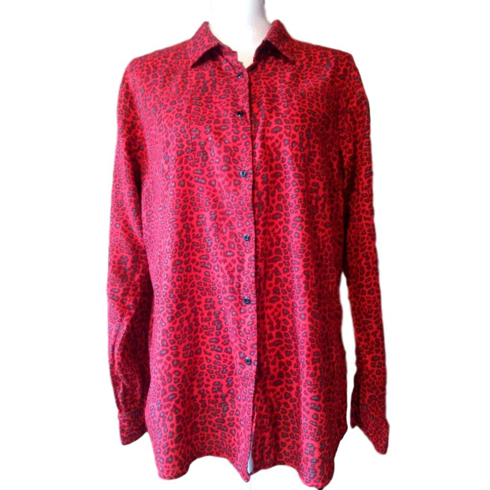 Blij Elk jaar Derde Maison Scotch Shirt Red Leopard print Cotton ref.70534 - Joli Closet