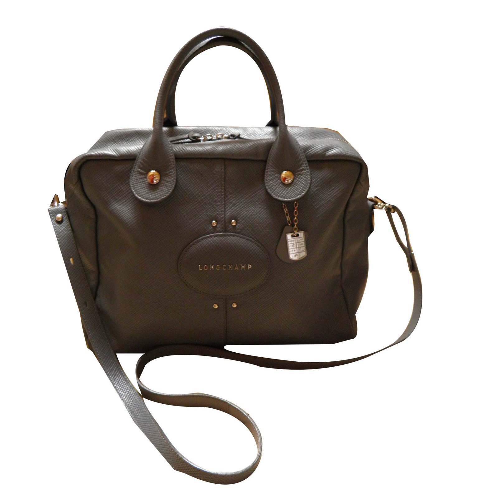 Longchamp quadri Handbags Leather Grey 