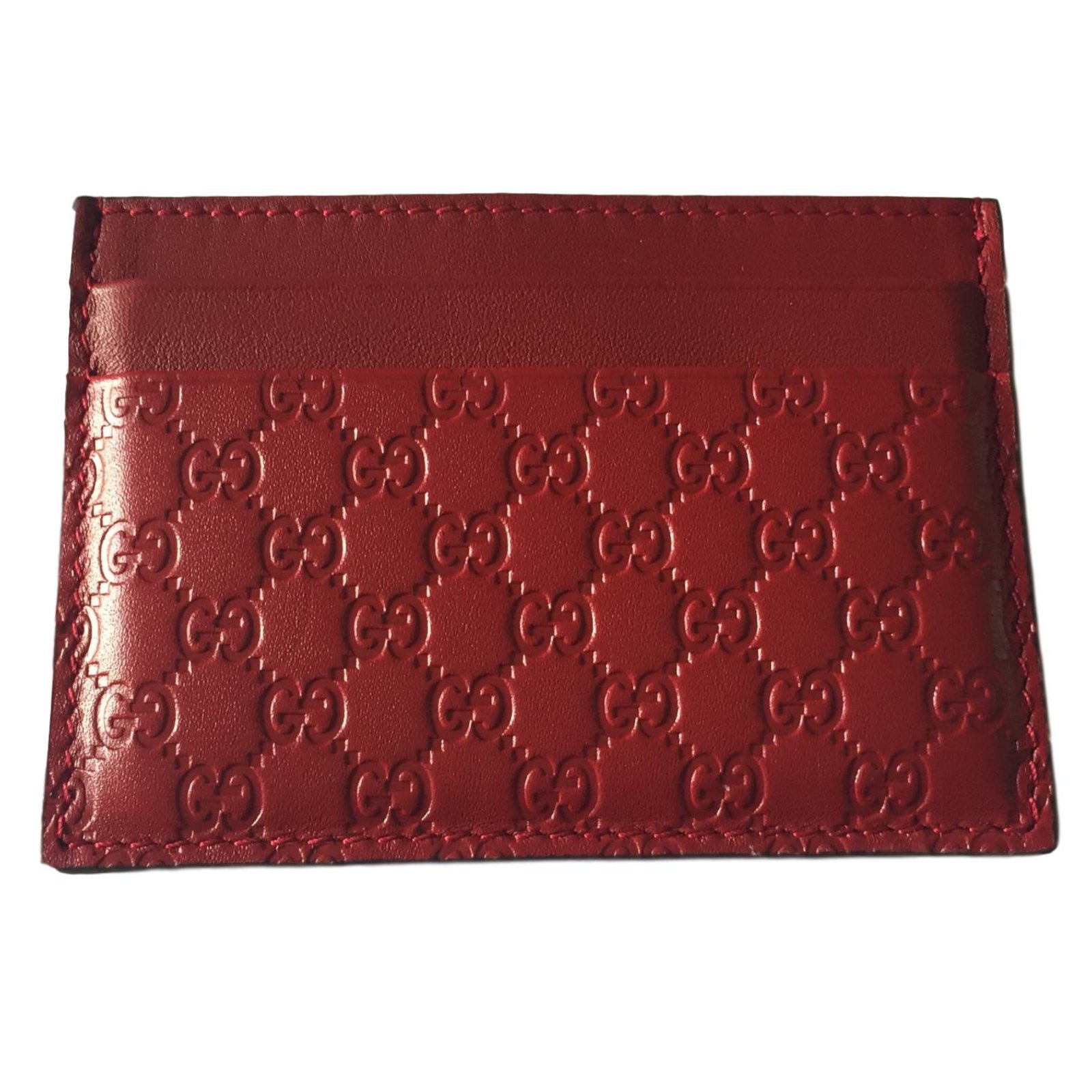 gucci card wallet red