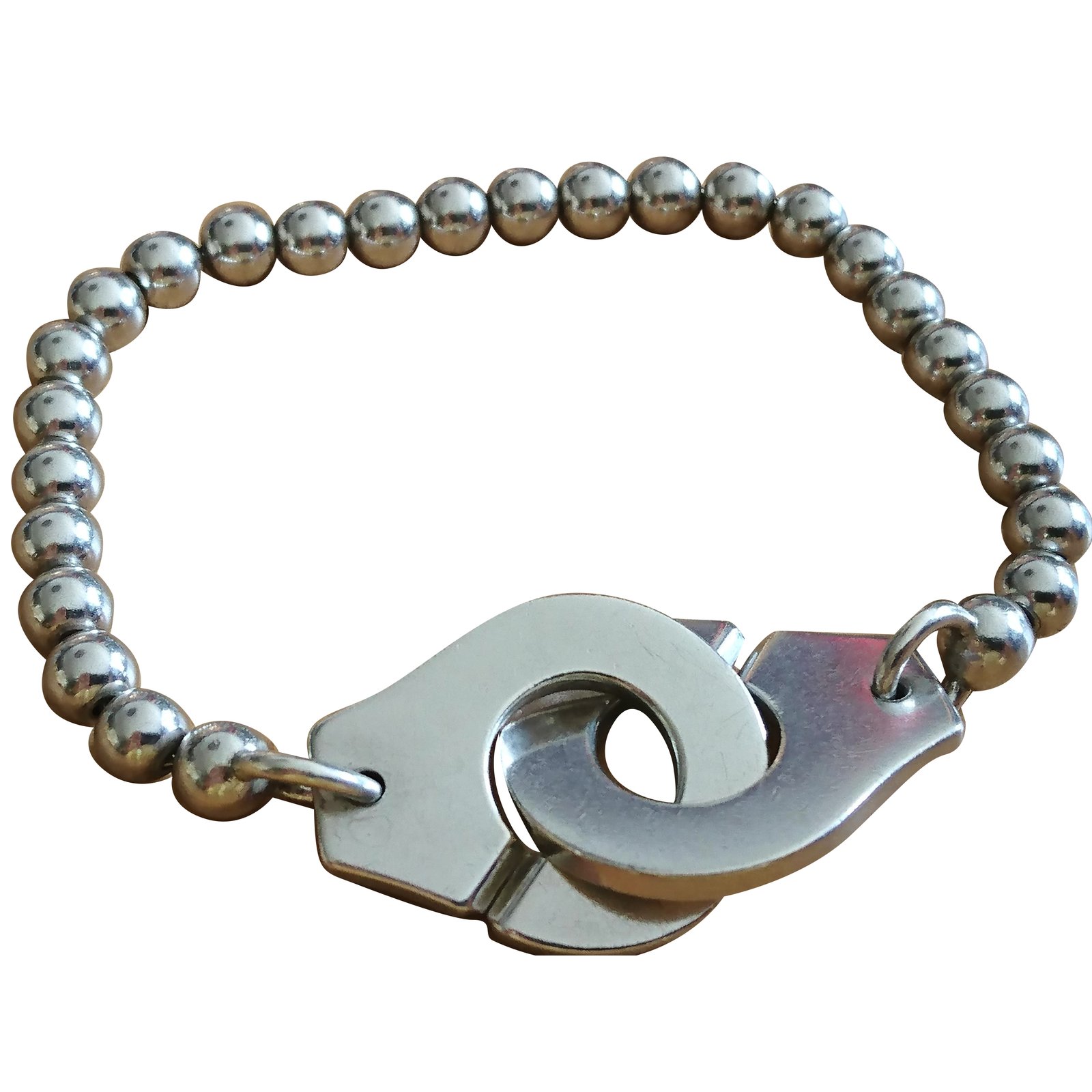 Bracelet DINH VAN Menottes R12 en argent sur cordon 341134 | Lepage
