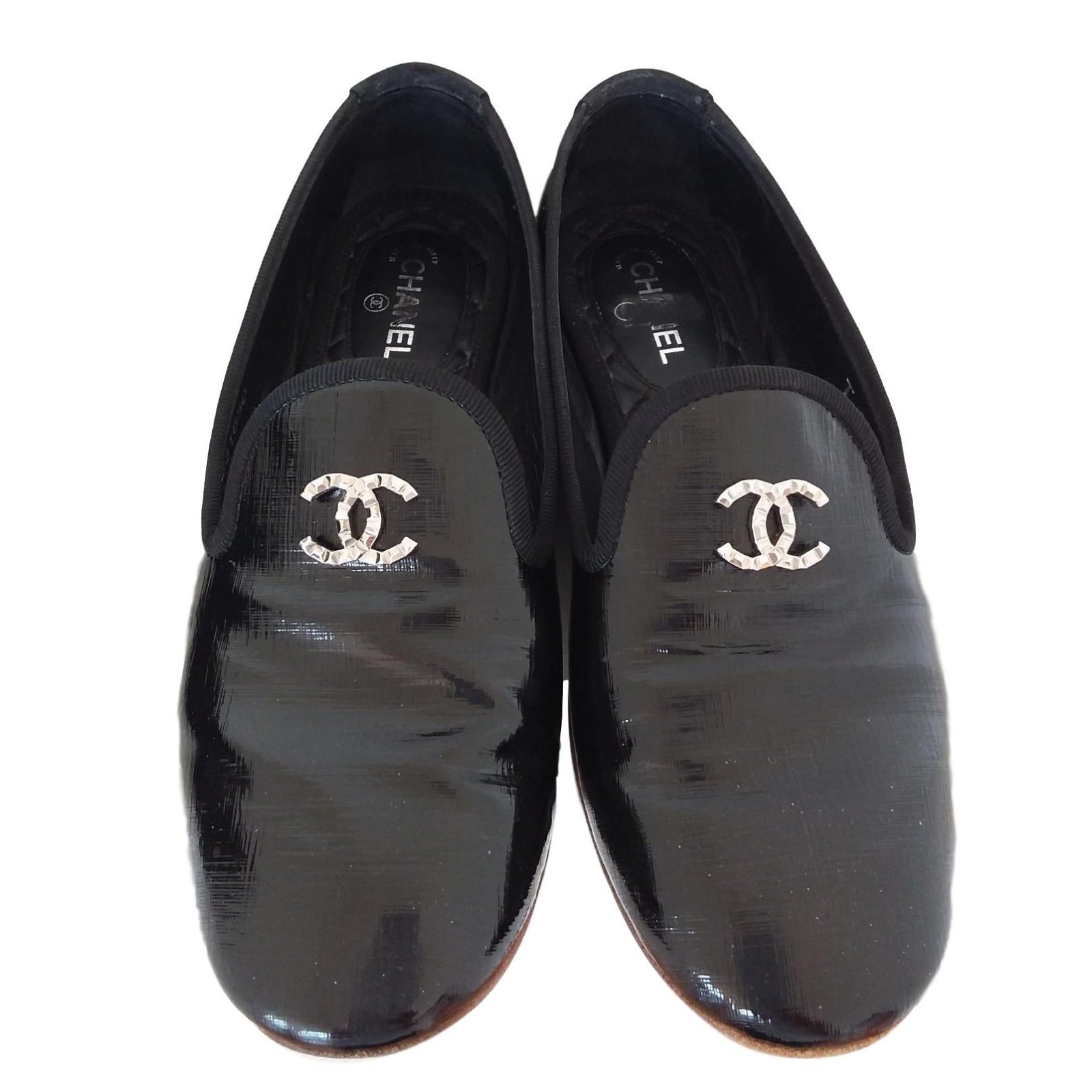 chanel patent loafers