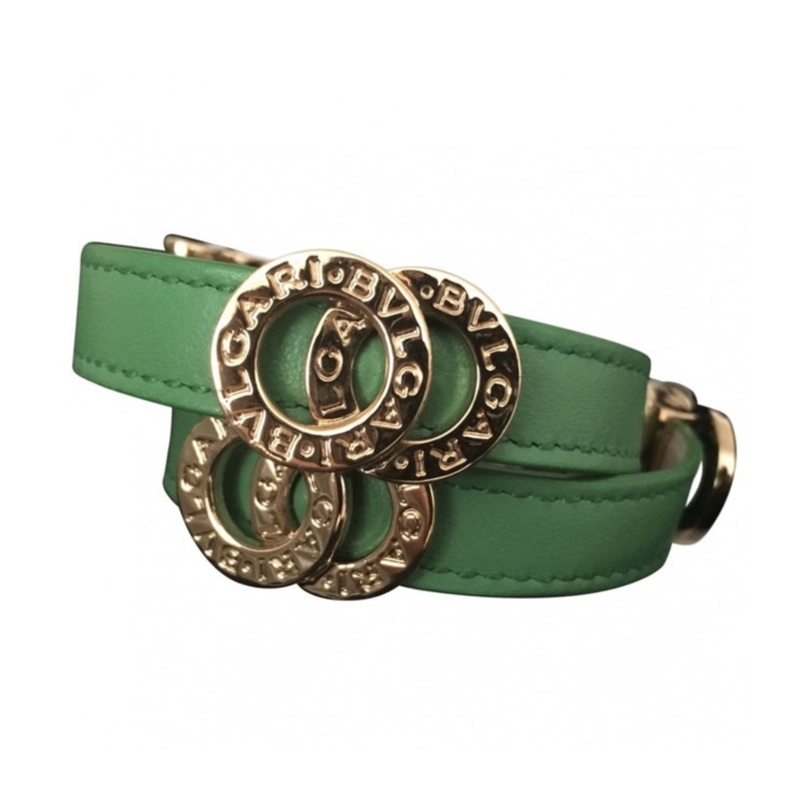 Bulgari Pulseiras Verde Couro  - Joli Closet