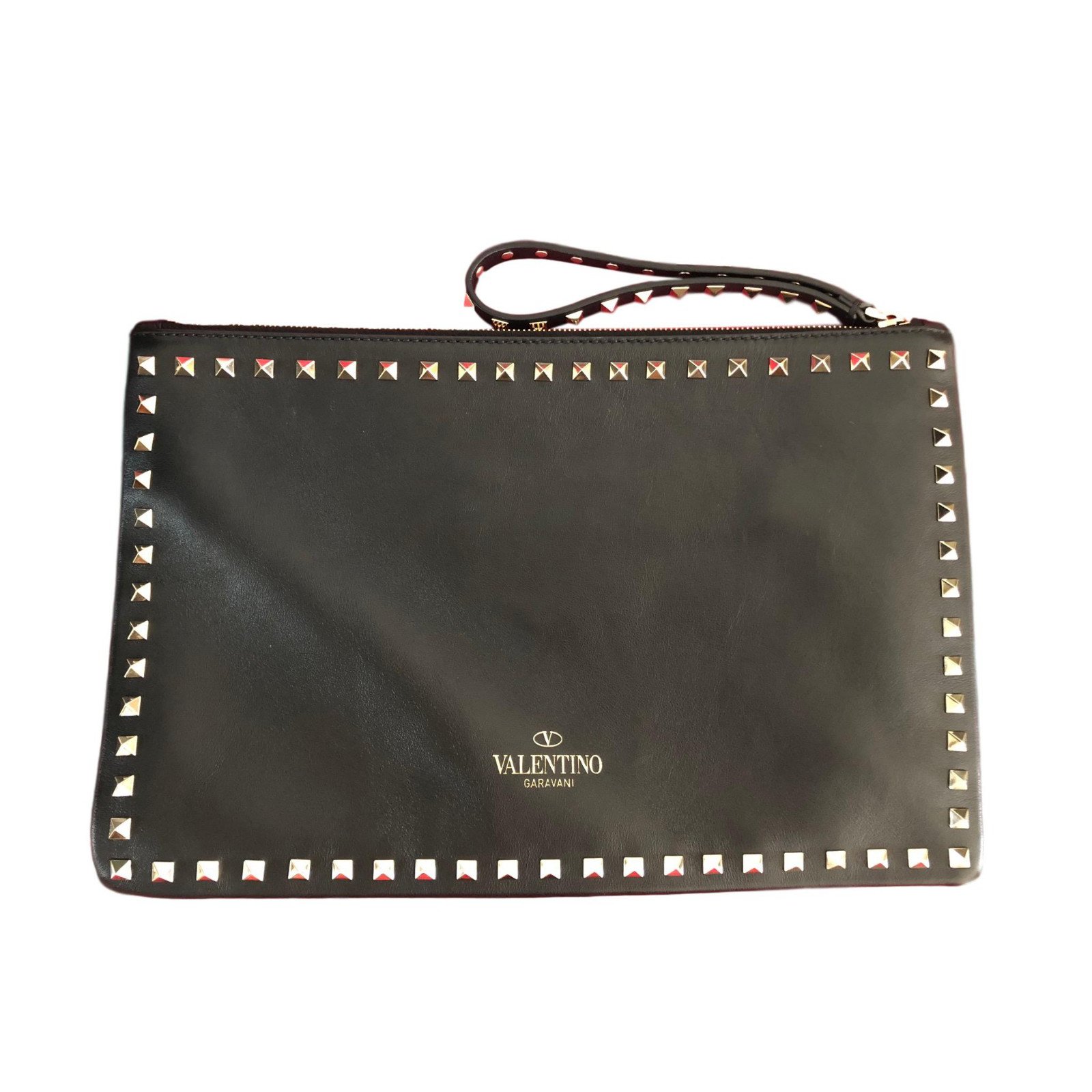 valentino rockstud clutch black