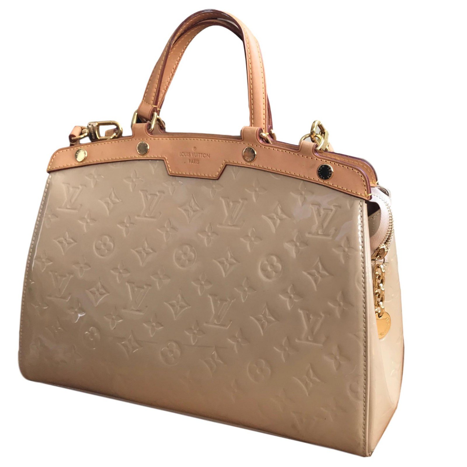 Louis Vuitton Brea MM Beige Patent leather ref.72852 - Joli Closet