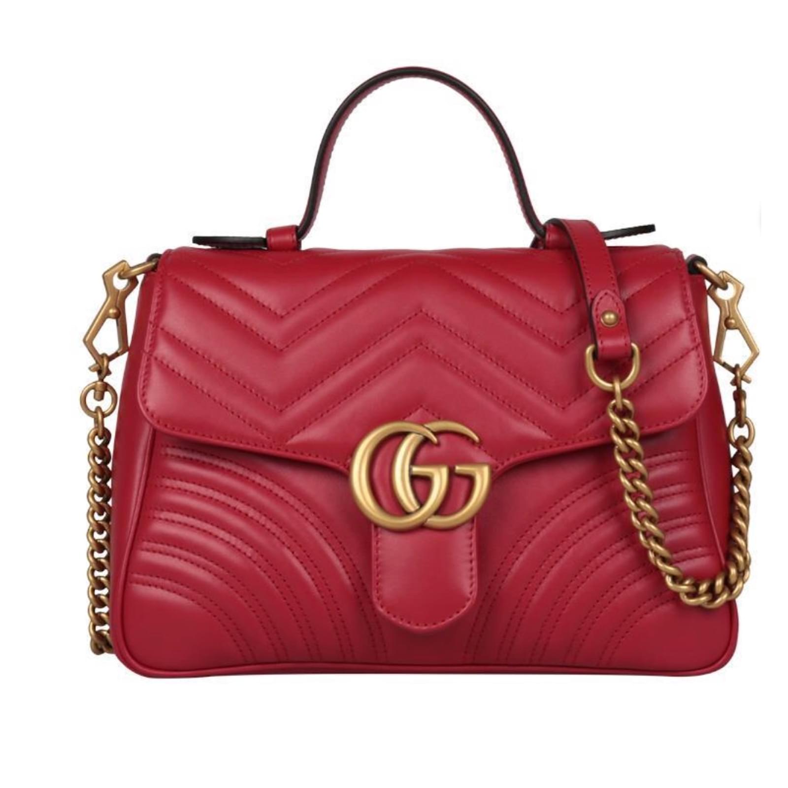 Gucci Handbags Red Leather ref.73299 - Joli Closet