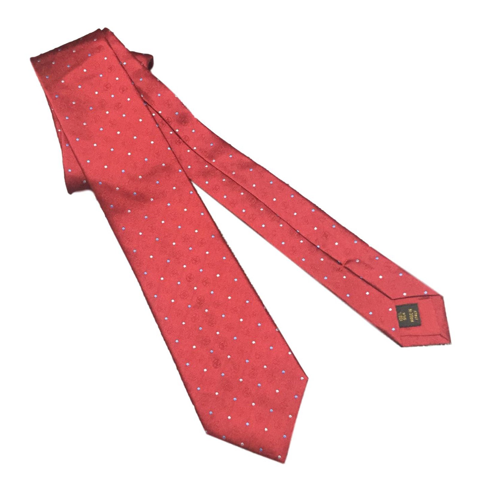 Louis Vuitton Vuitton cravatta uomo Rosso Seta ref.167248 - Joli Closet
