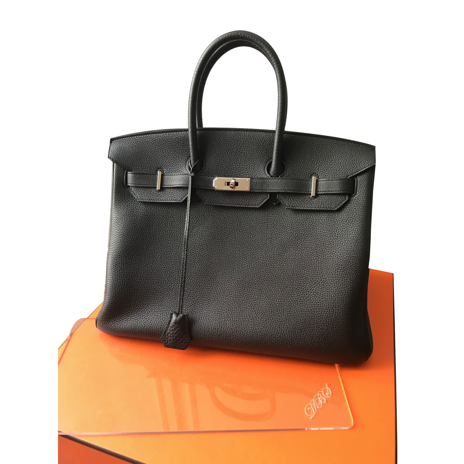 Hermes Birkin 35 Bag Black Palladium Hardware Togo Leather