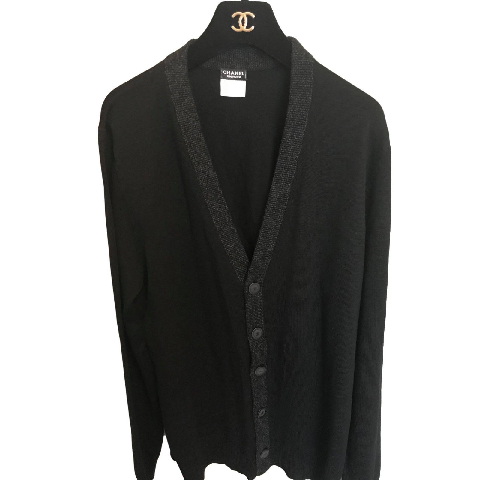 Chanel Uniform Sweater Black Wool ref.73614 - Joli Closet