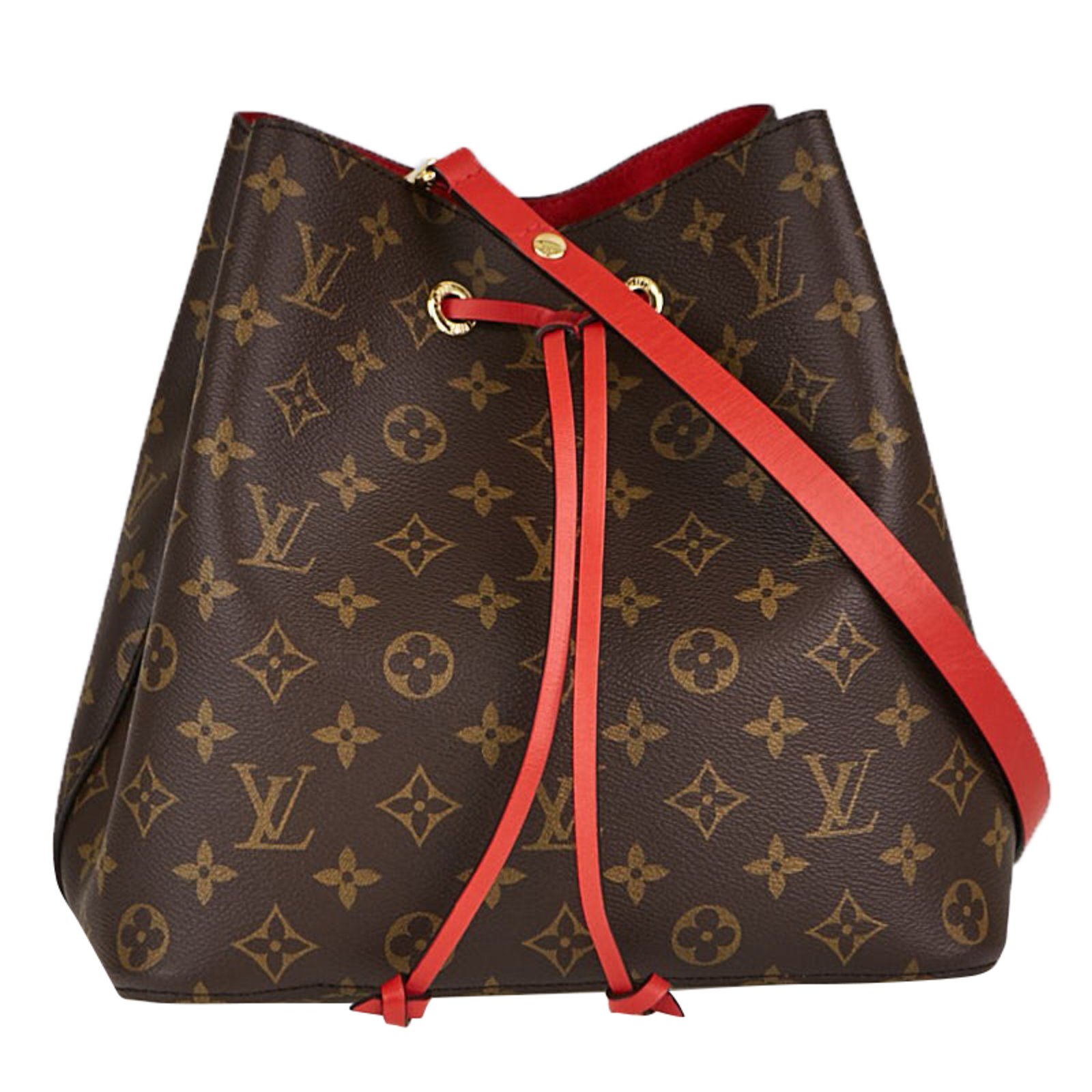 Noe Louis Vuitton Neo Noé Brown Red Leather Cloth ref.73732 - Joli