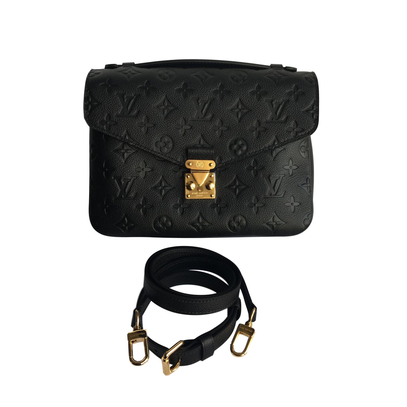 Louis Vuitton Metis Monogram Empreinte Handbags Leather,Metal Black,Golden ref.73856 - Joli Closet