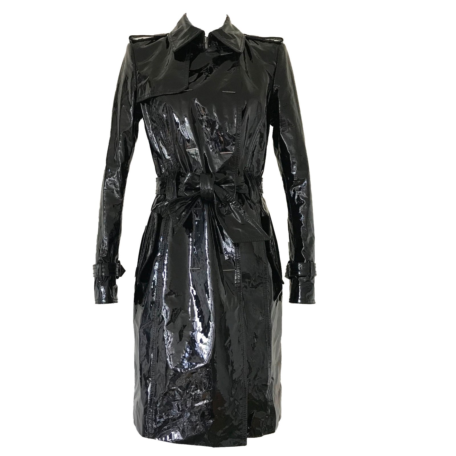Valentino Trench coat Black Patent leather ref.73951 - Joli Closet