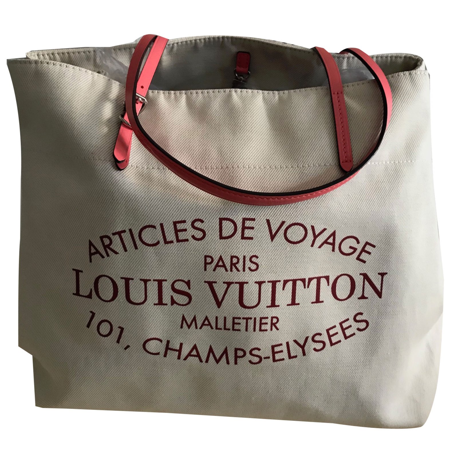 Louis Vuitton Neverfull Tote Beige Cotton ref.74469 - Joli Closet