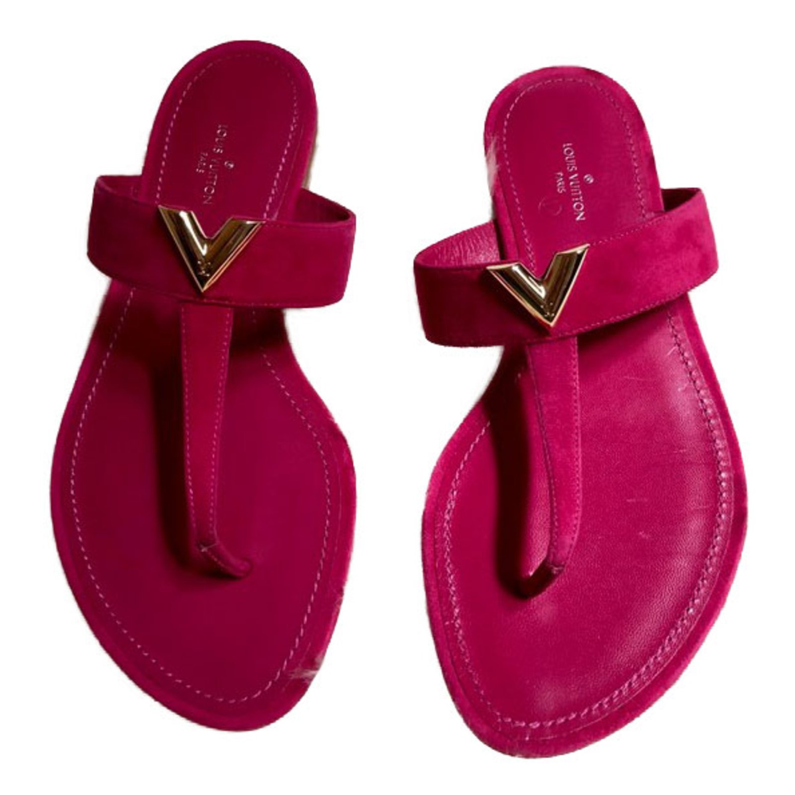 Louis Vuitton sandals Pink Leather ref.74966 - Joli Closet