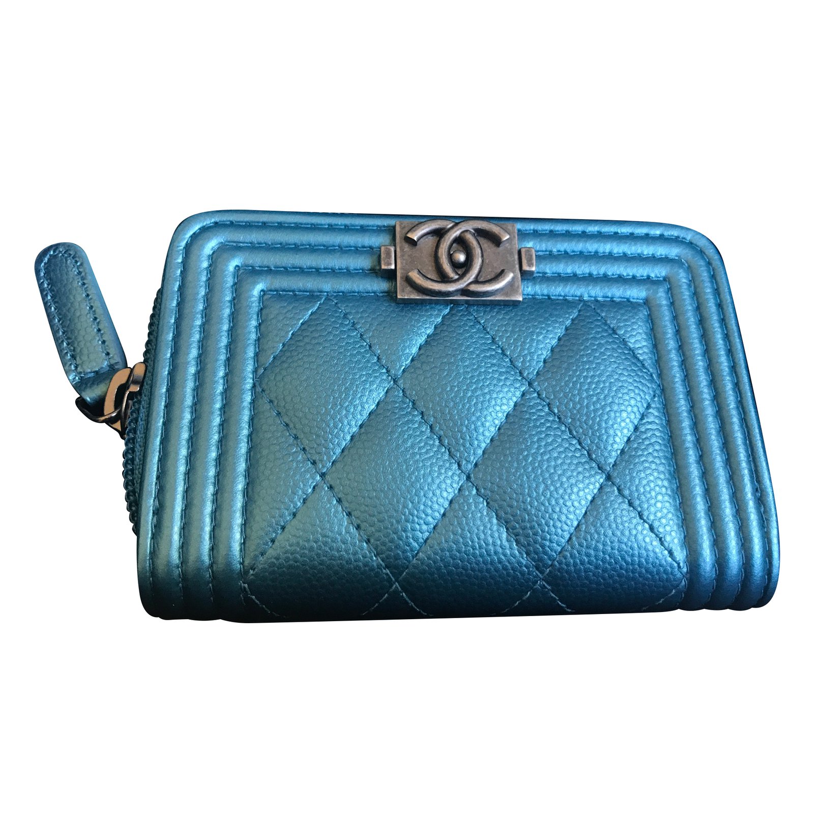 Boy Chanel wallet Blue Leather ref.75451 - Joli Closet