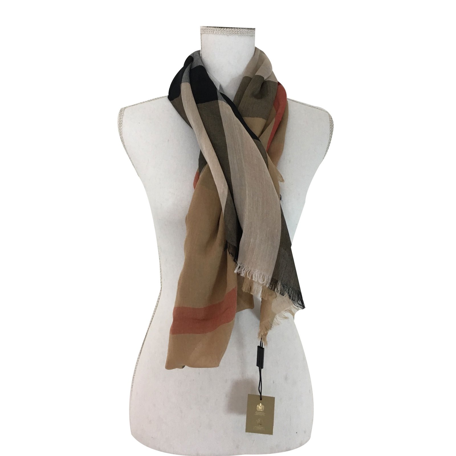 burberry mega check silk scarf