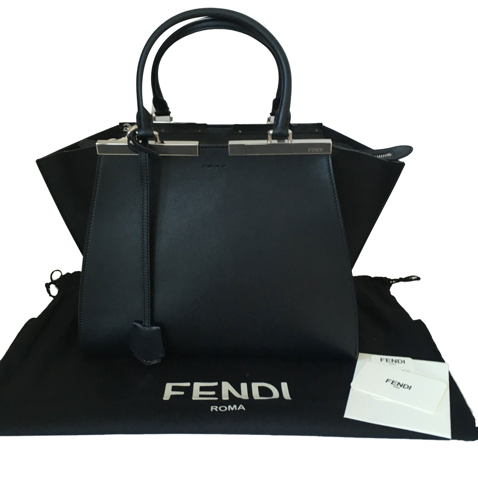 Fendi 3 Jours Handbags Leather Black 