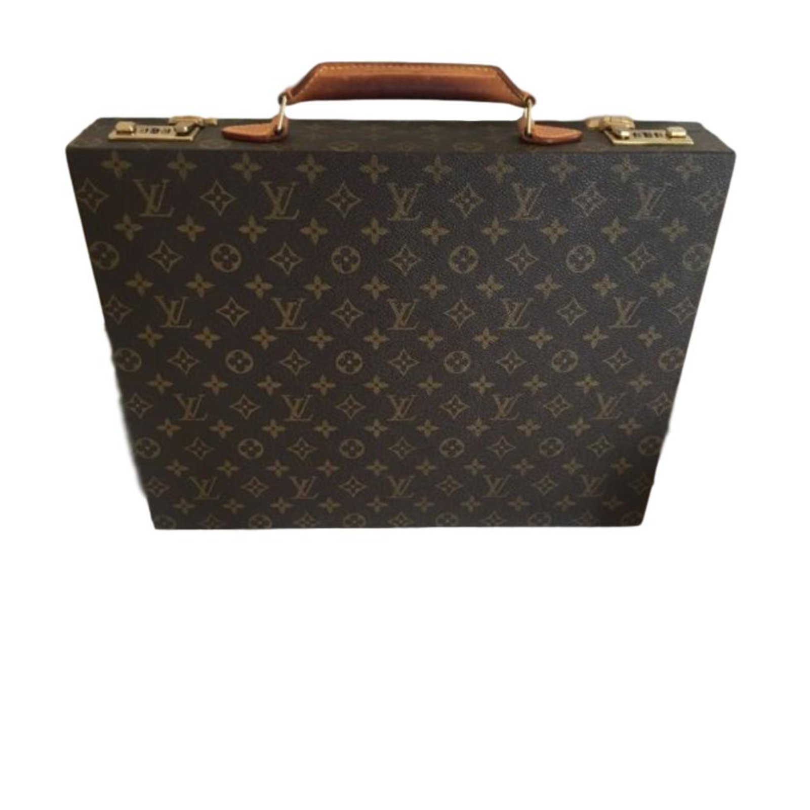 Louis Vuitton Bags Briefcases Brown Leather Cloth ref.76101 - Joli Closet