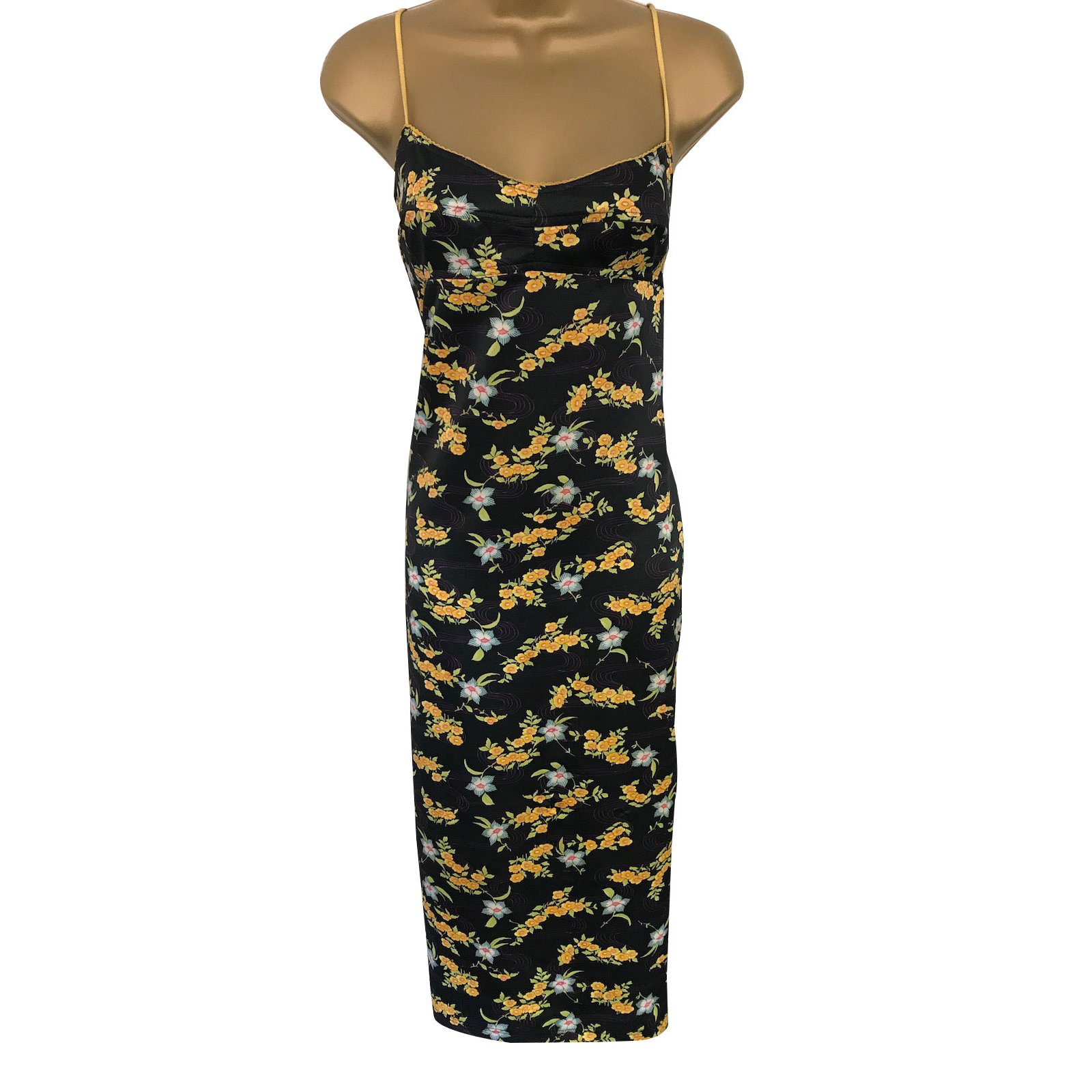 KOOKAÏ Dresses Yellow Navy blue Polyester ref.76185 - Joli Closet