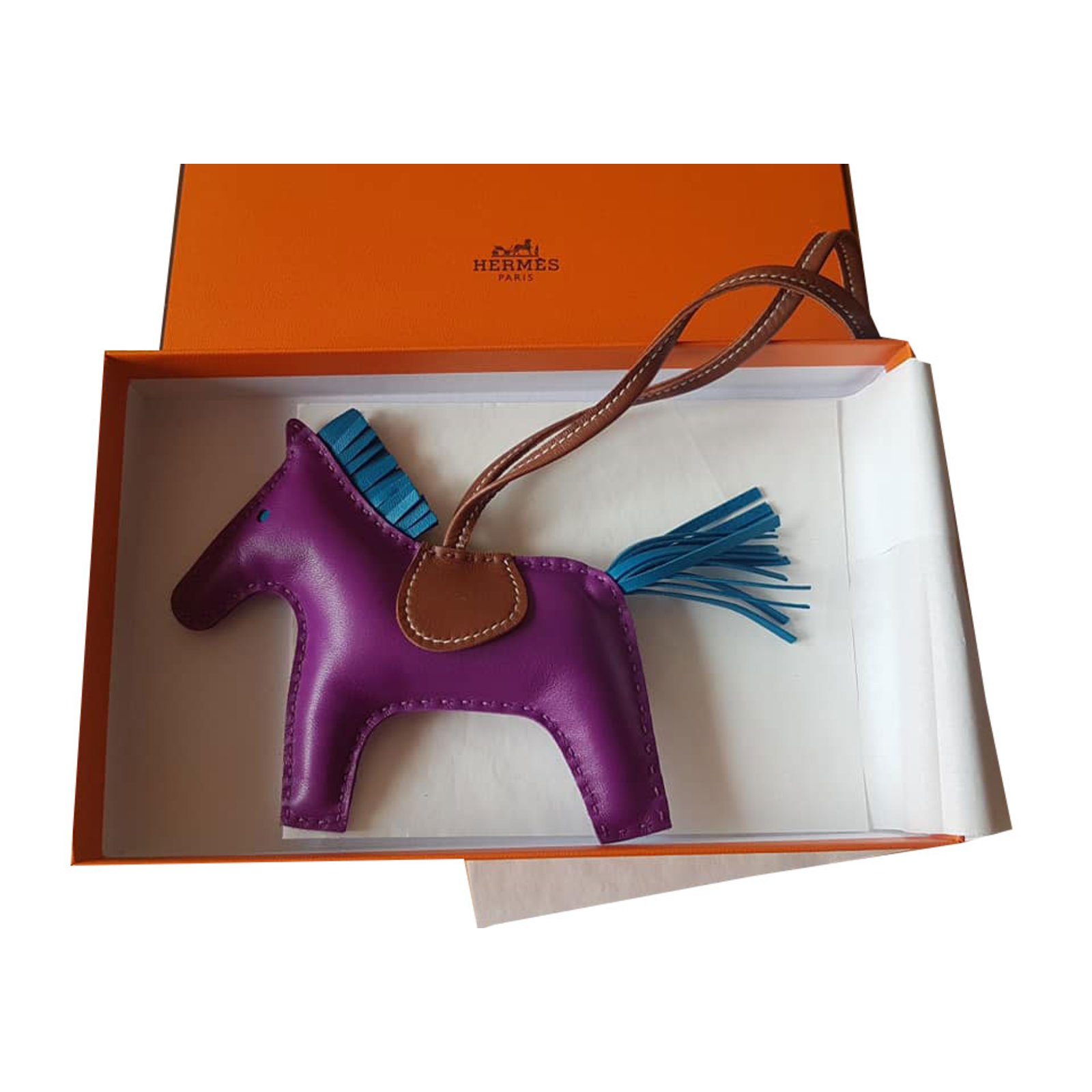 Hermes Rodeo Horse Charm Lila Leder ref.76465 Joli Closet