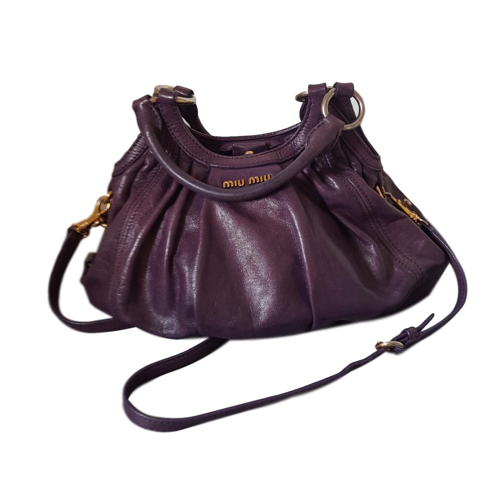 Miu Miu Handbags Purple Leather ref.76535 - Joli Closet