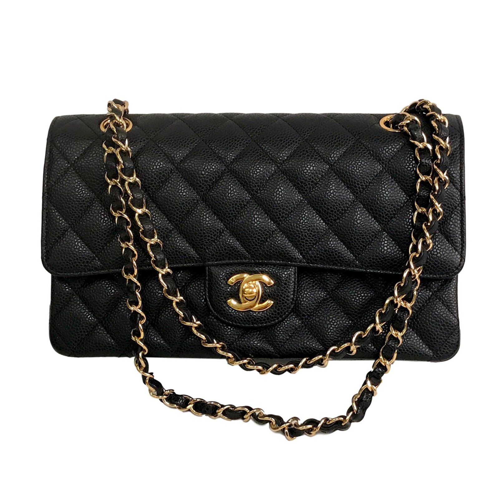 Chanel Caviar Double Flap Medium Bag Handbags Leather Black Ref Chanel Caviar Double Flap Medium Bag Handbags Leather Black Ref 76707