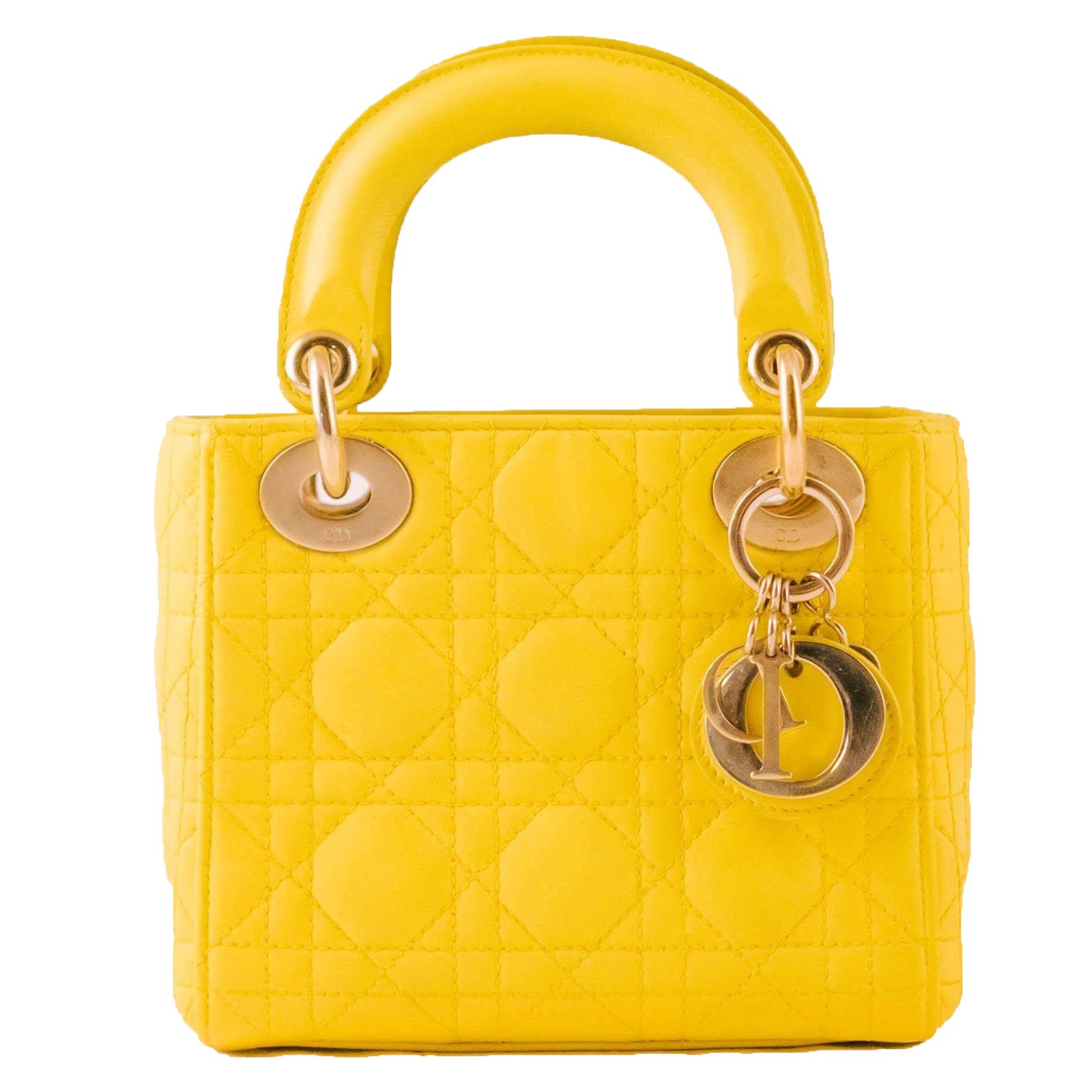 Lady dior mini Yellow Leather ref.128760 - Joli Closet