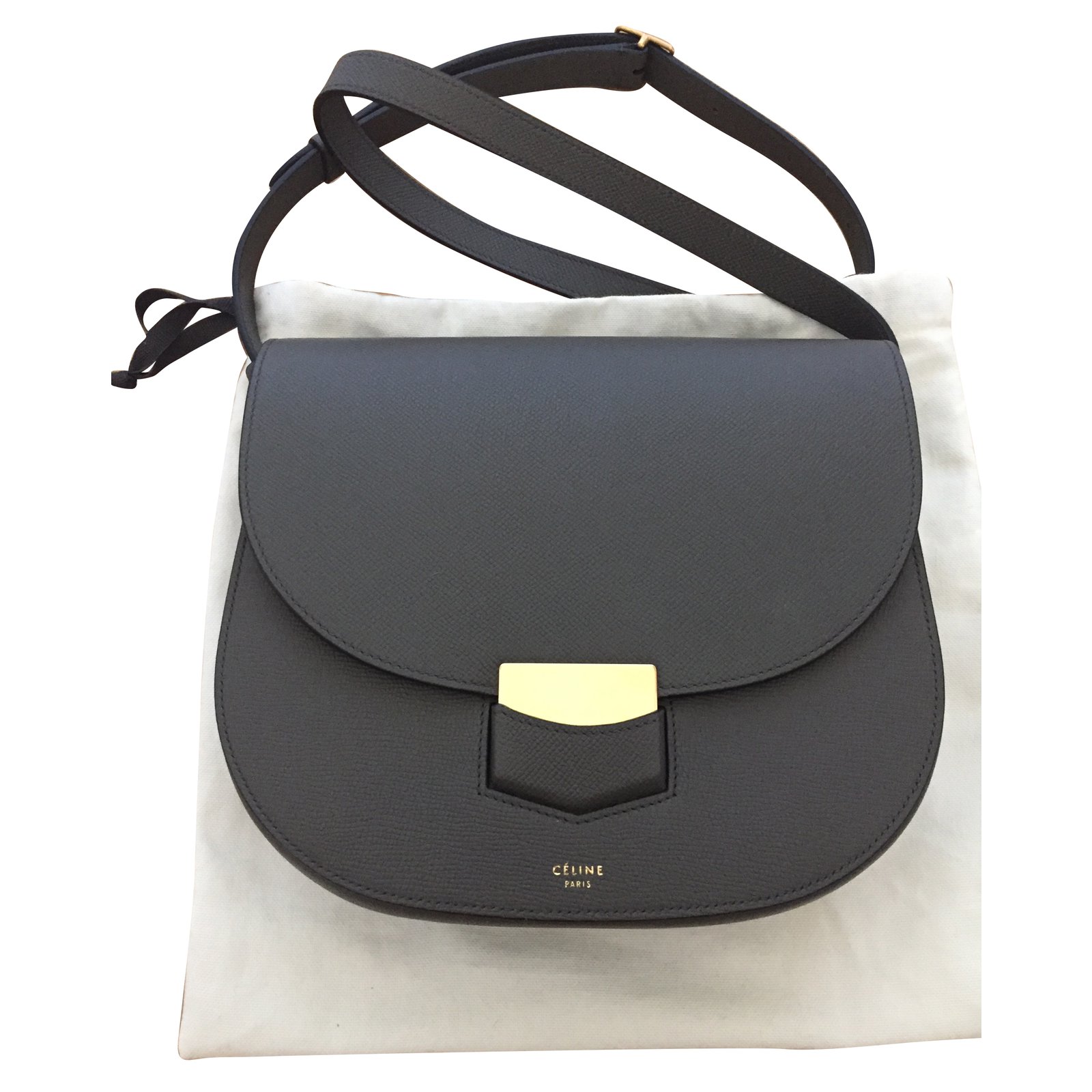 Céline Trotteur Grey Leather ref.76859 - Joli Closet
