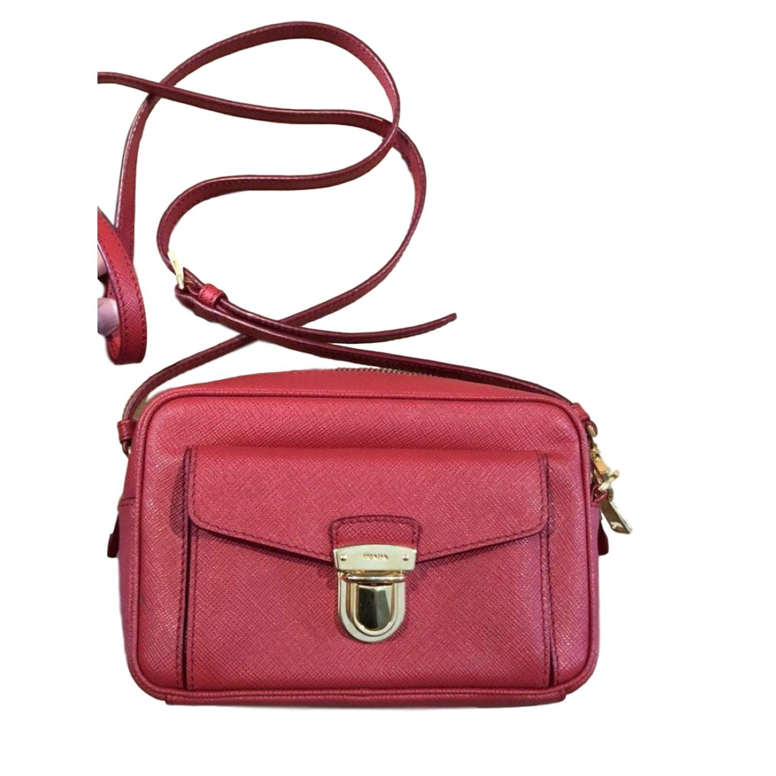 Prada Handbags Red Leather  - Joli Closet