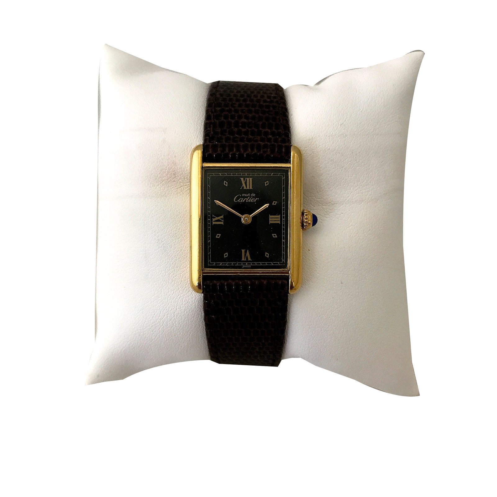 cartier black gold watch