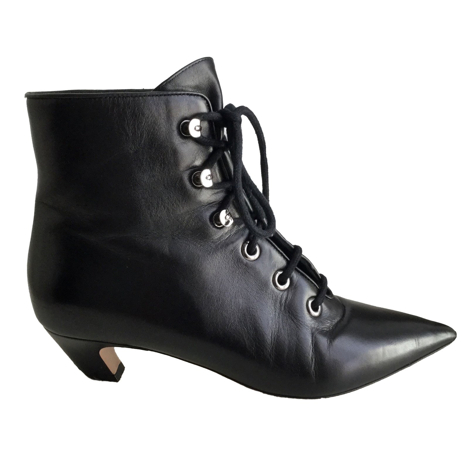 Dior Pointed Toe Leather Ankle Boots