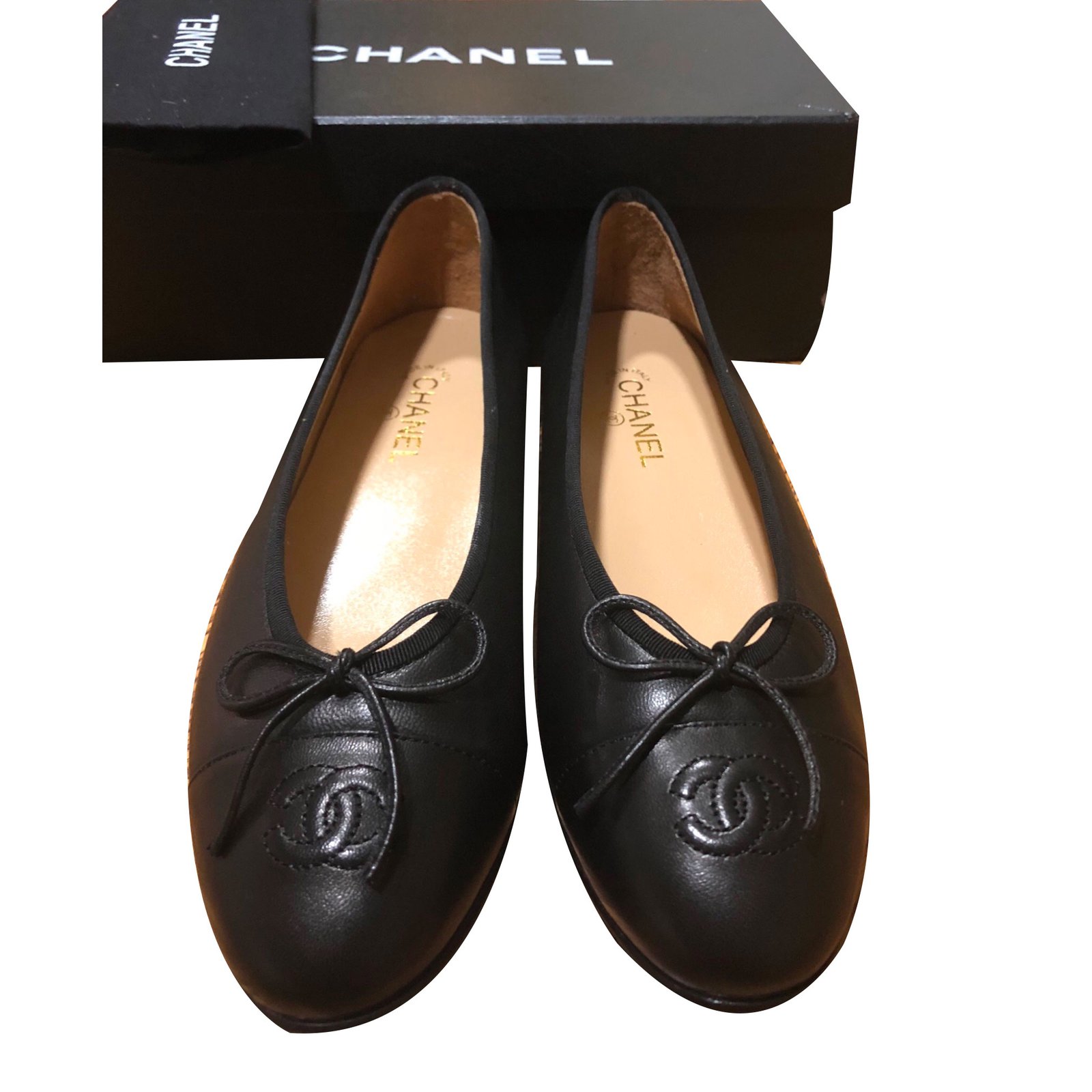 Chanel Ballet flats Black Leather ref.78049 - Joli Closet