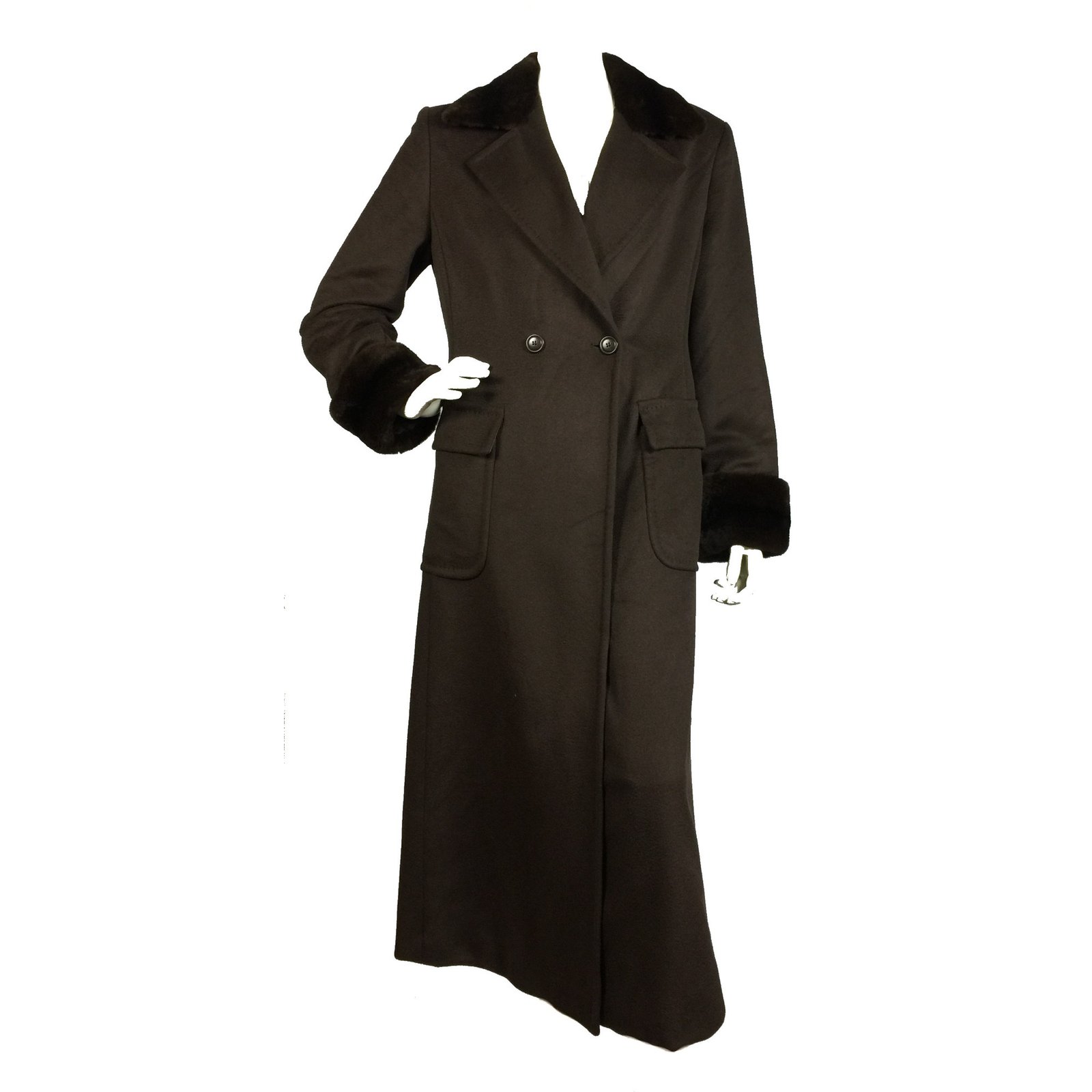 hengel half acht Artistiek Max Mara Pure cashmere coat with real mink trimm Brown Fur ref.78270 - Joli  Closet