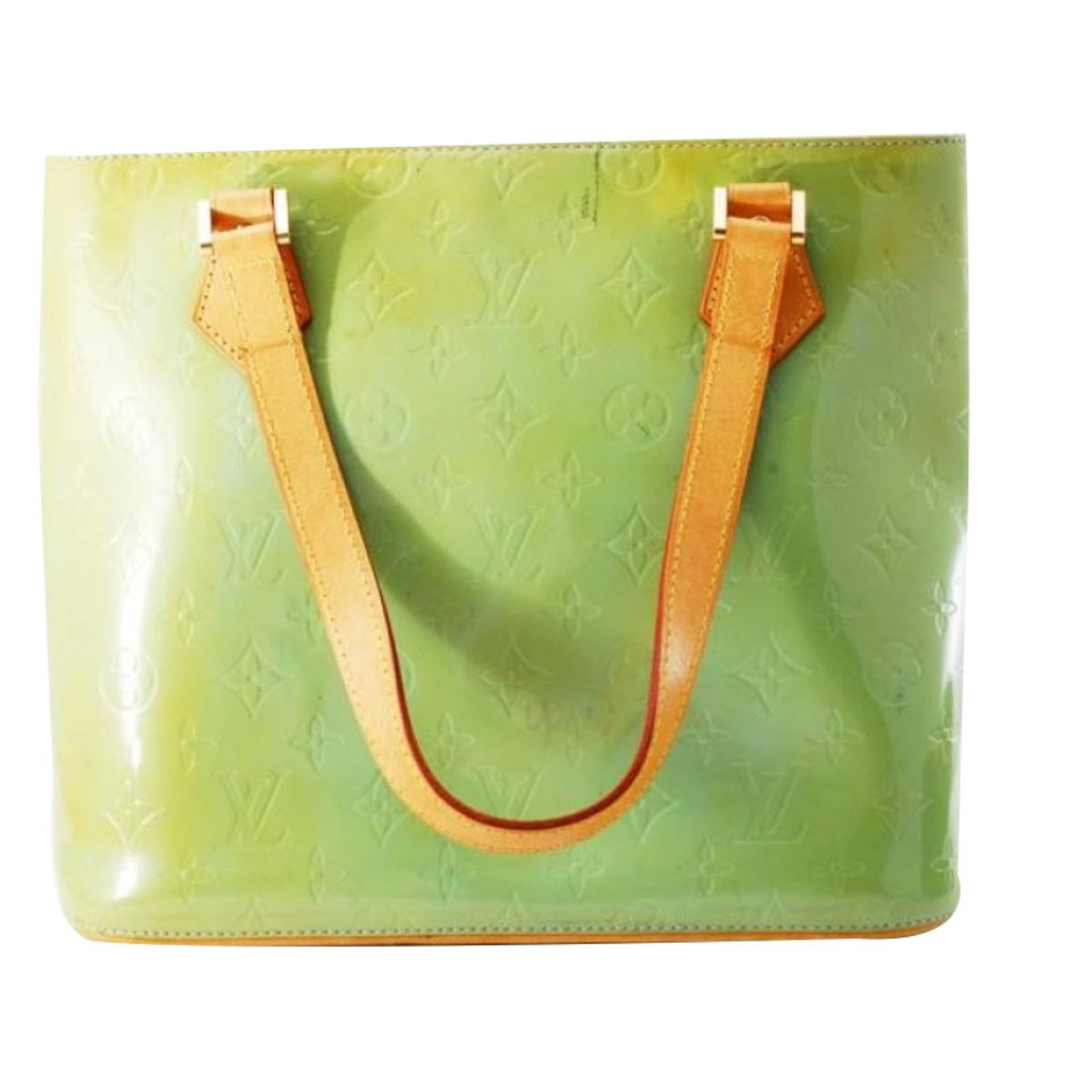 Houston patent leather handbag Louis Vuitton Green in Patent