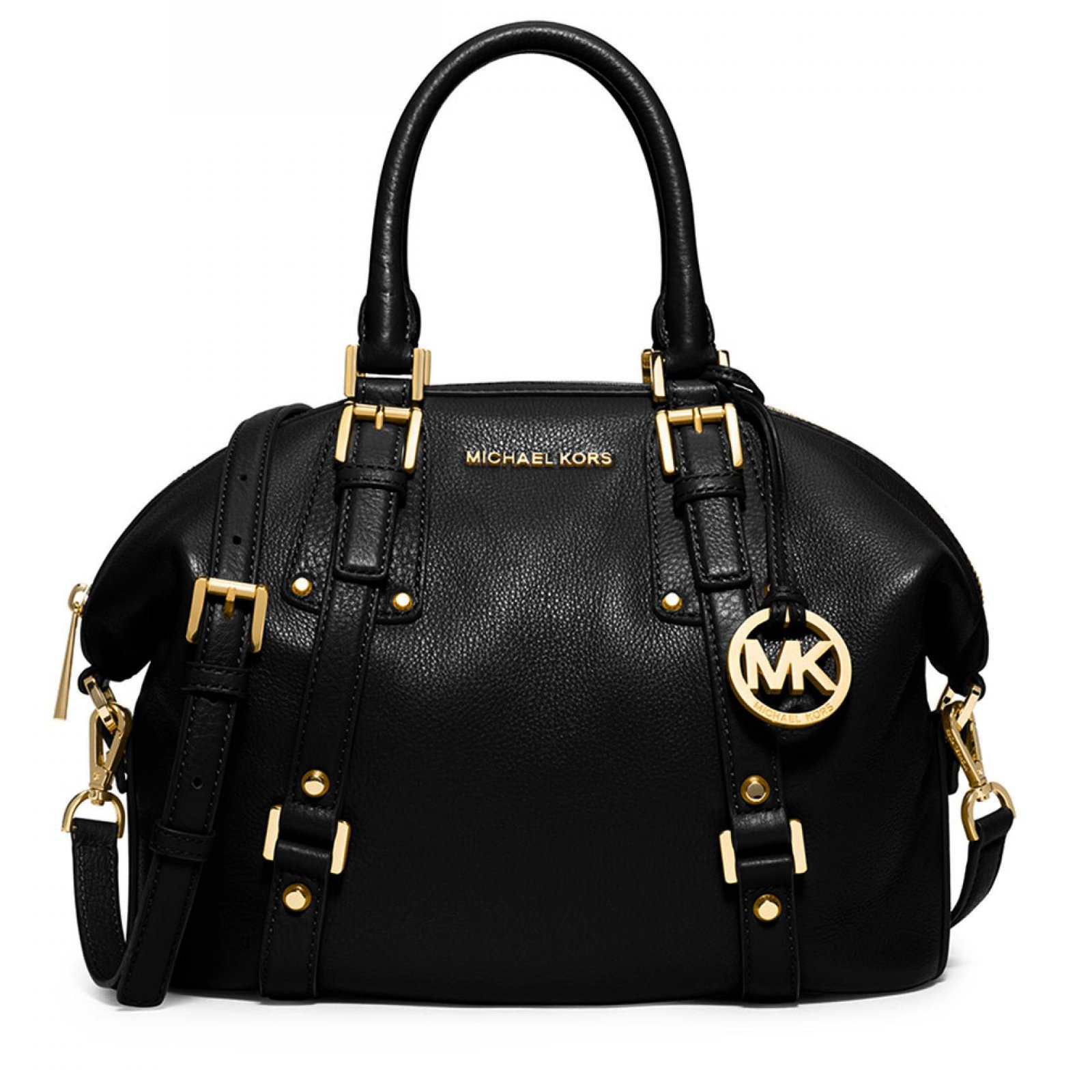 michael kors black leather handbag