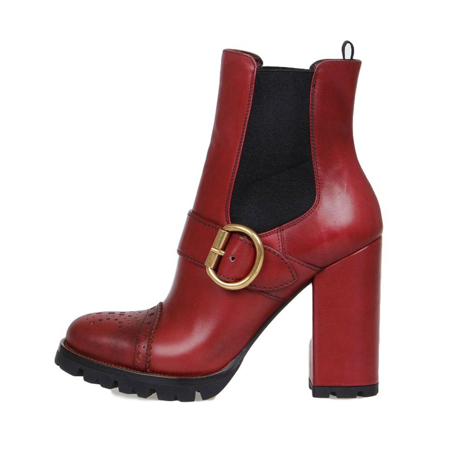 Prada boots Boots Leather Red ref.78842 