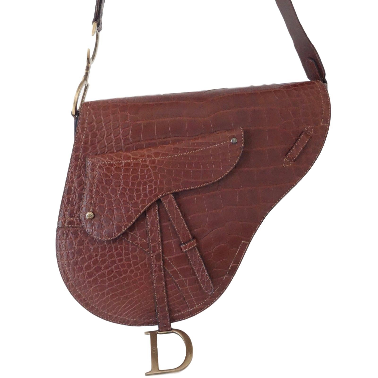 Dior Saddle Vintage Cuirs exotiques Marron ref.78869 Joli Closet