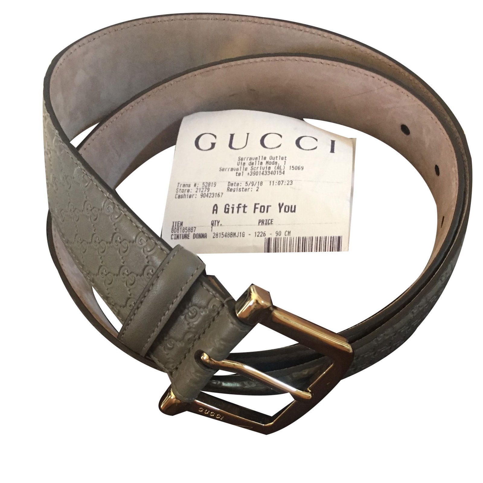 Gucci Belts Belts Leather Grey ref 