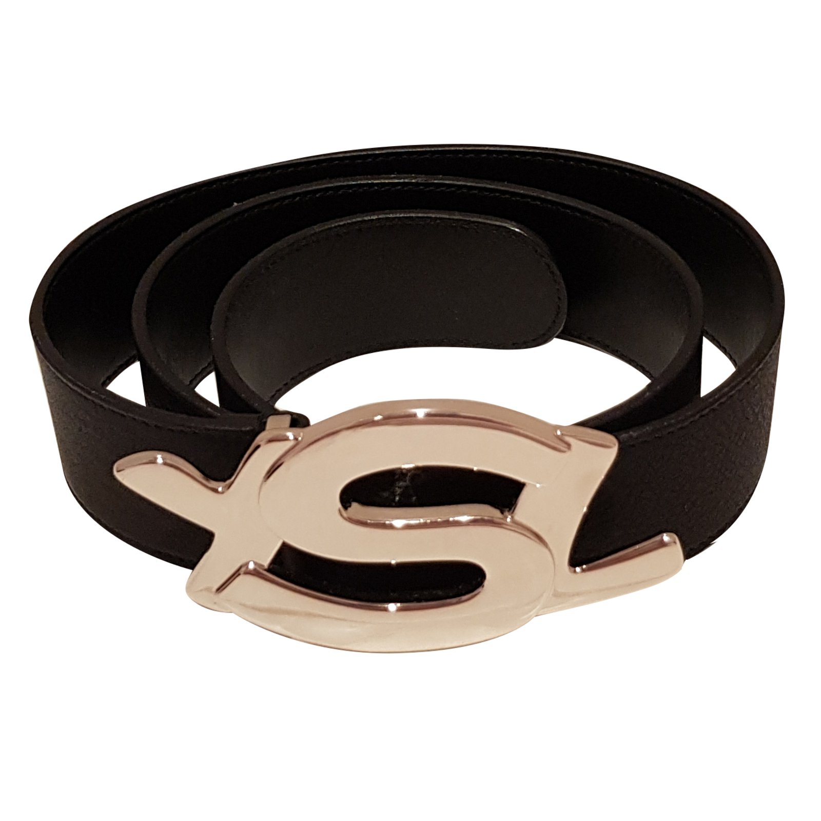 Yves Saint Laurent Wide Leather Belt - Black Belts, Accessories - YVE200754