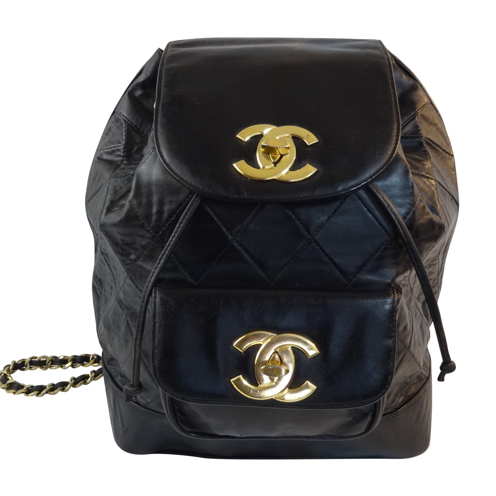 Chanel Backpacks Black Leather ref.79171 - Joli Closet