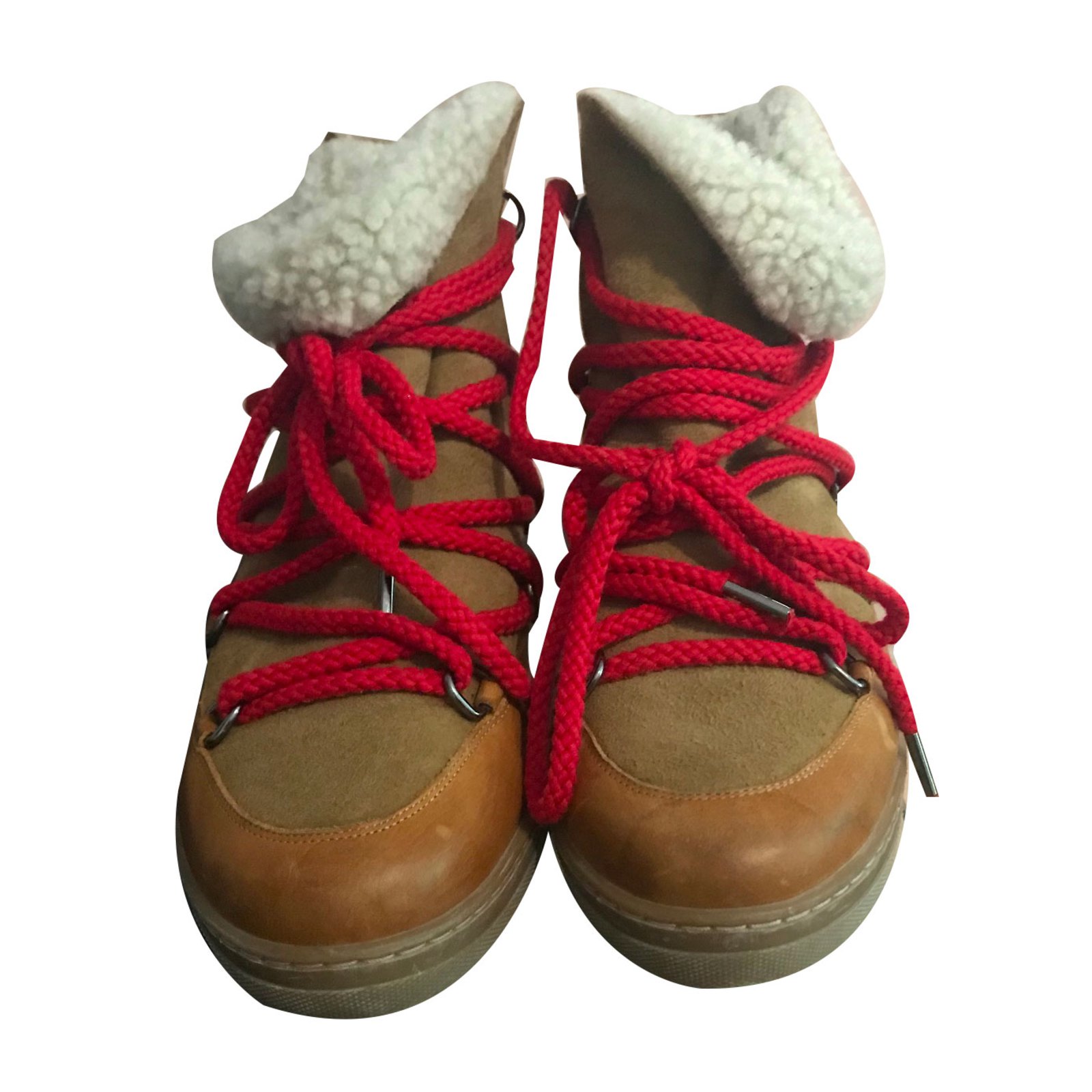 Isabel Marant Boots Boots Leather Beige Light Brown Caramel Ref Joli Closet