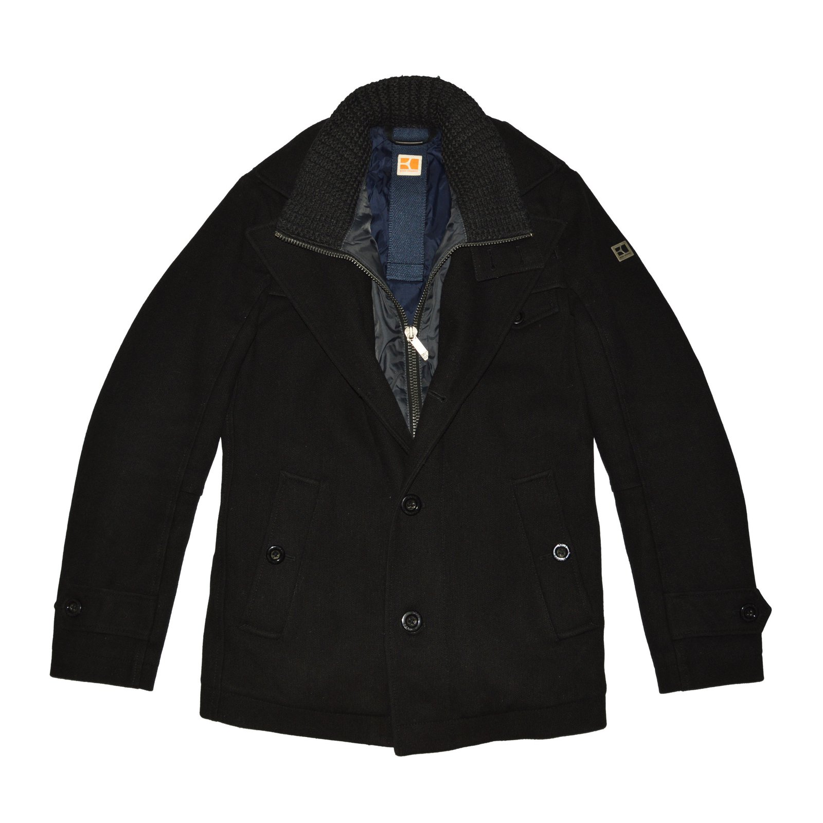 Donation Universel hud Hugo Boss Men Coats Outerwear Black Polyester Wool ref.79481 - Joli Closet