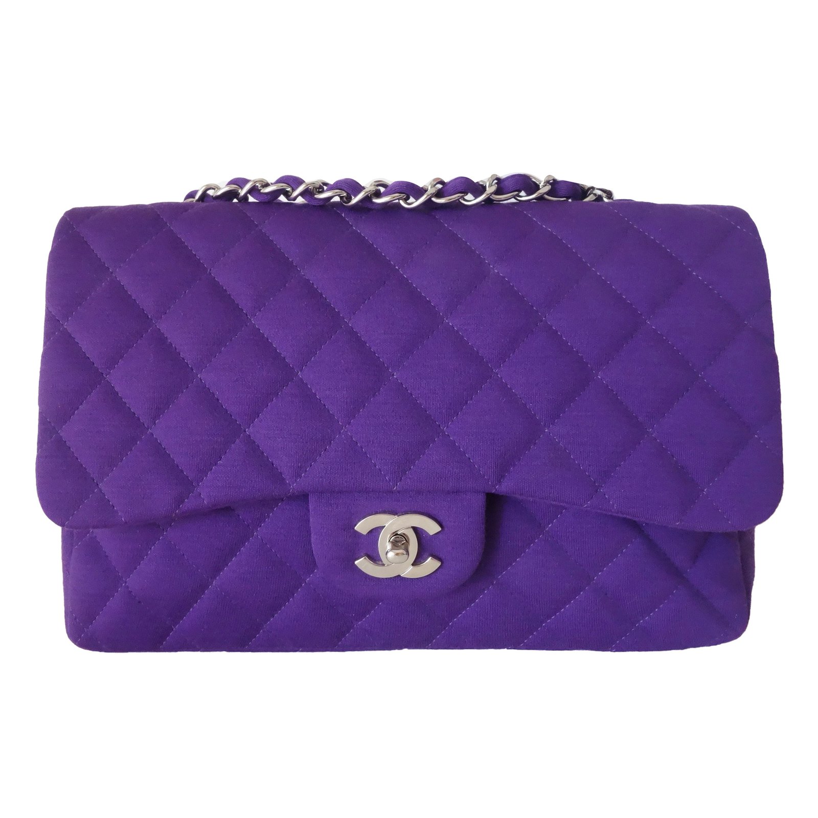 Timeless Chanel Classic Maxi Lambskin Leather lined Flap Bag Purple  ref108416  Joli Closet
