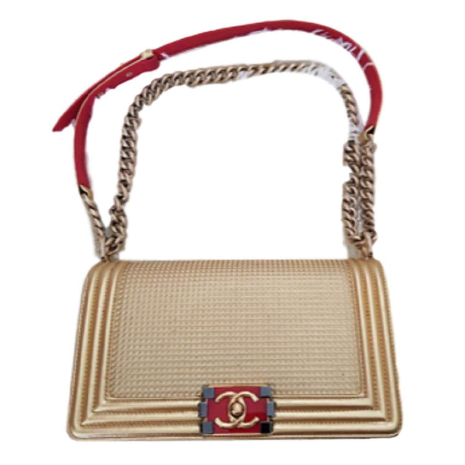 Chanel Dubai Gold Medium Boy Bag Handbags Leather Golden Ref 79755 Chanel Dubai Gold Medium Boy Bag
