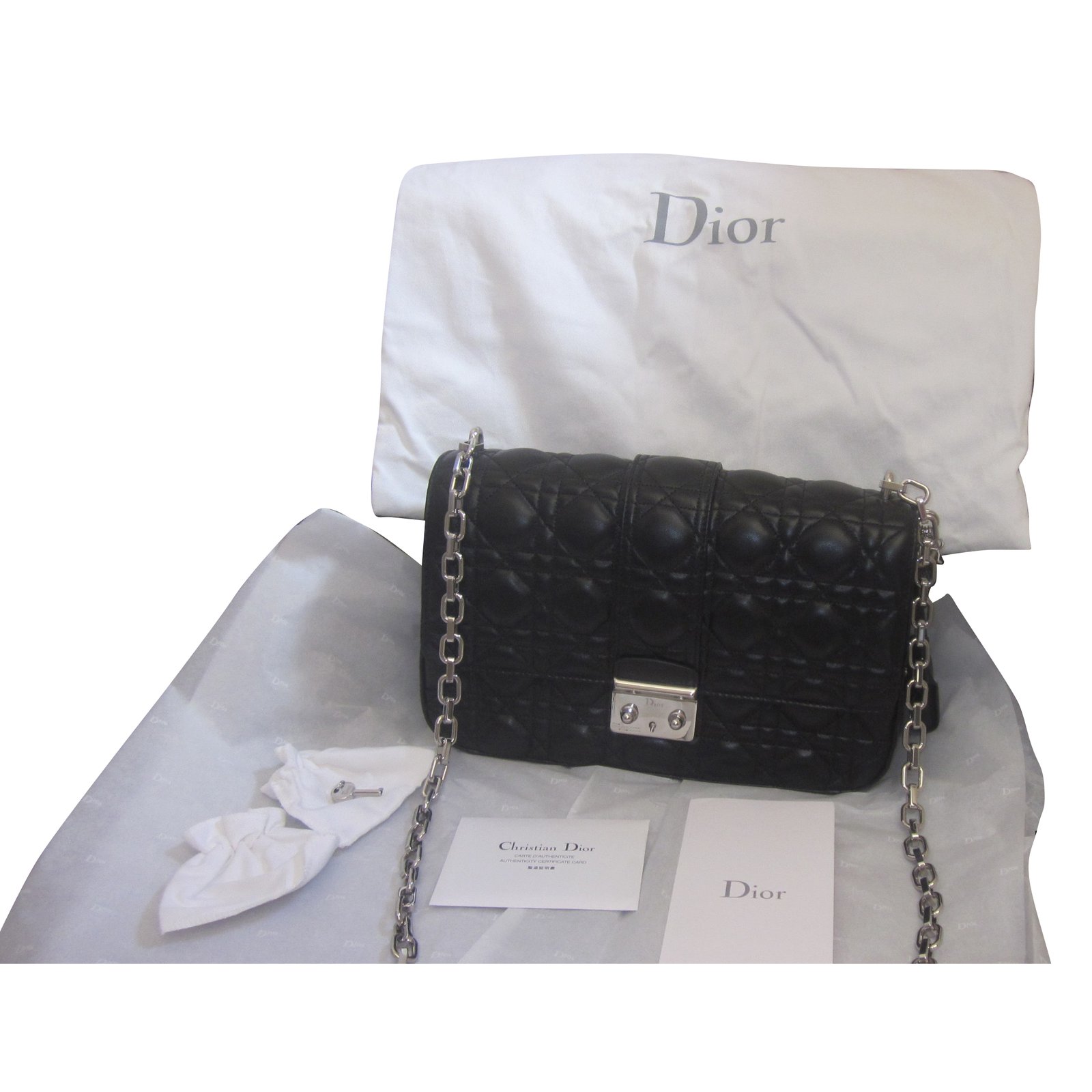 dior black leather bag