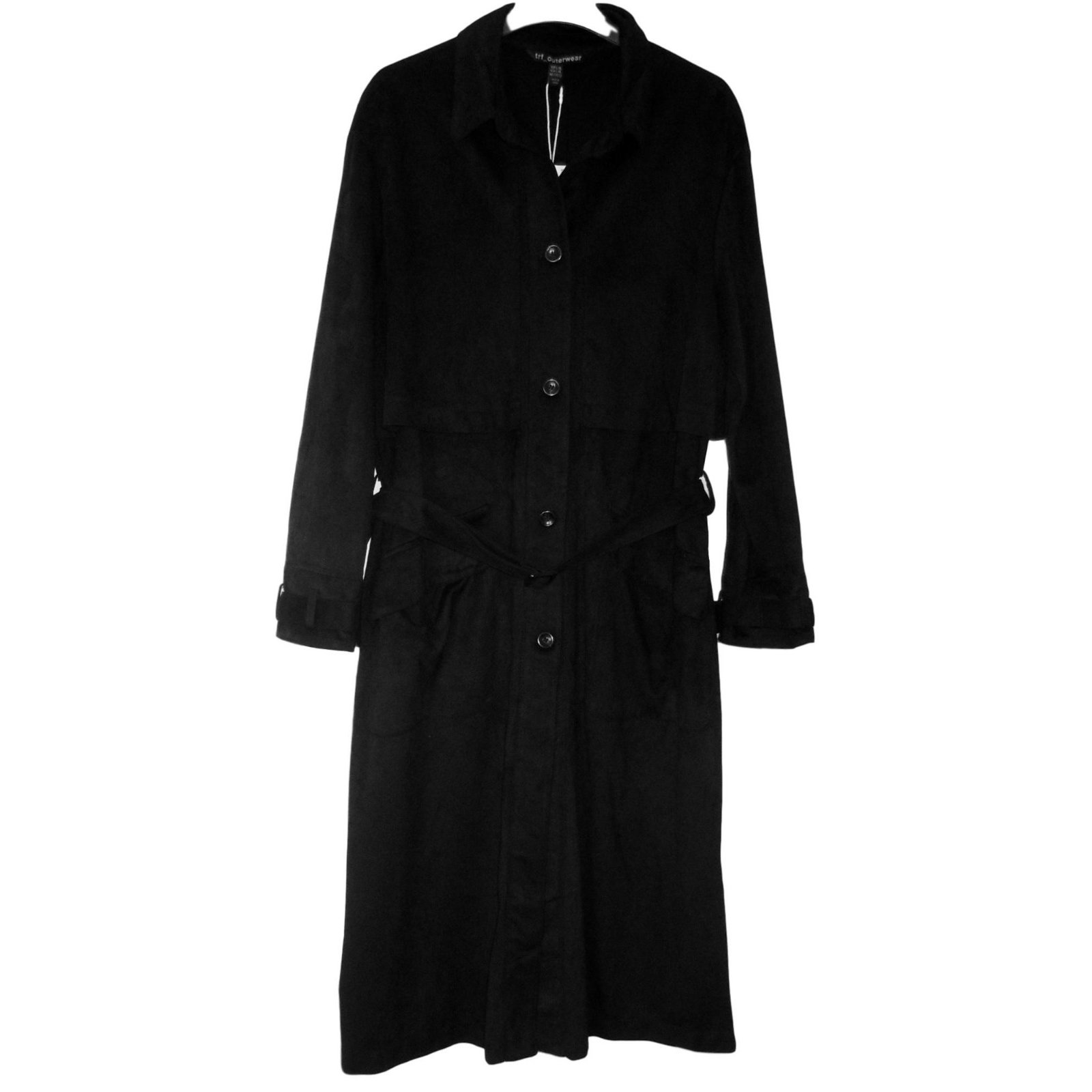 zara black suede coat