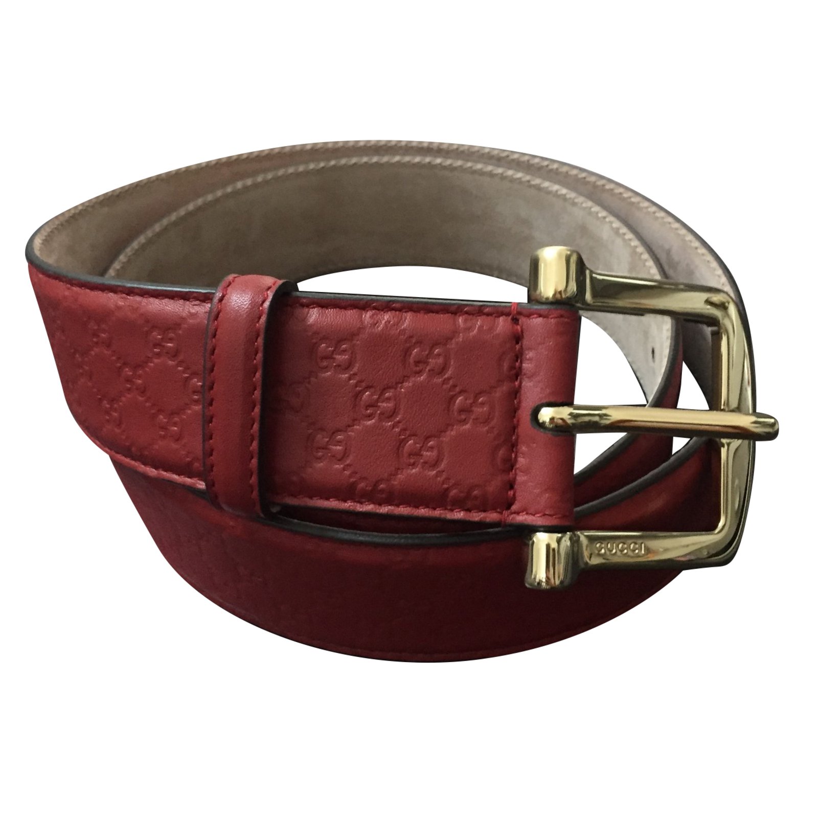 red leather gucci belt