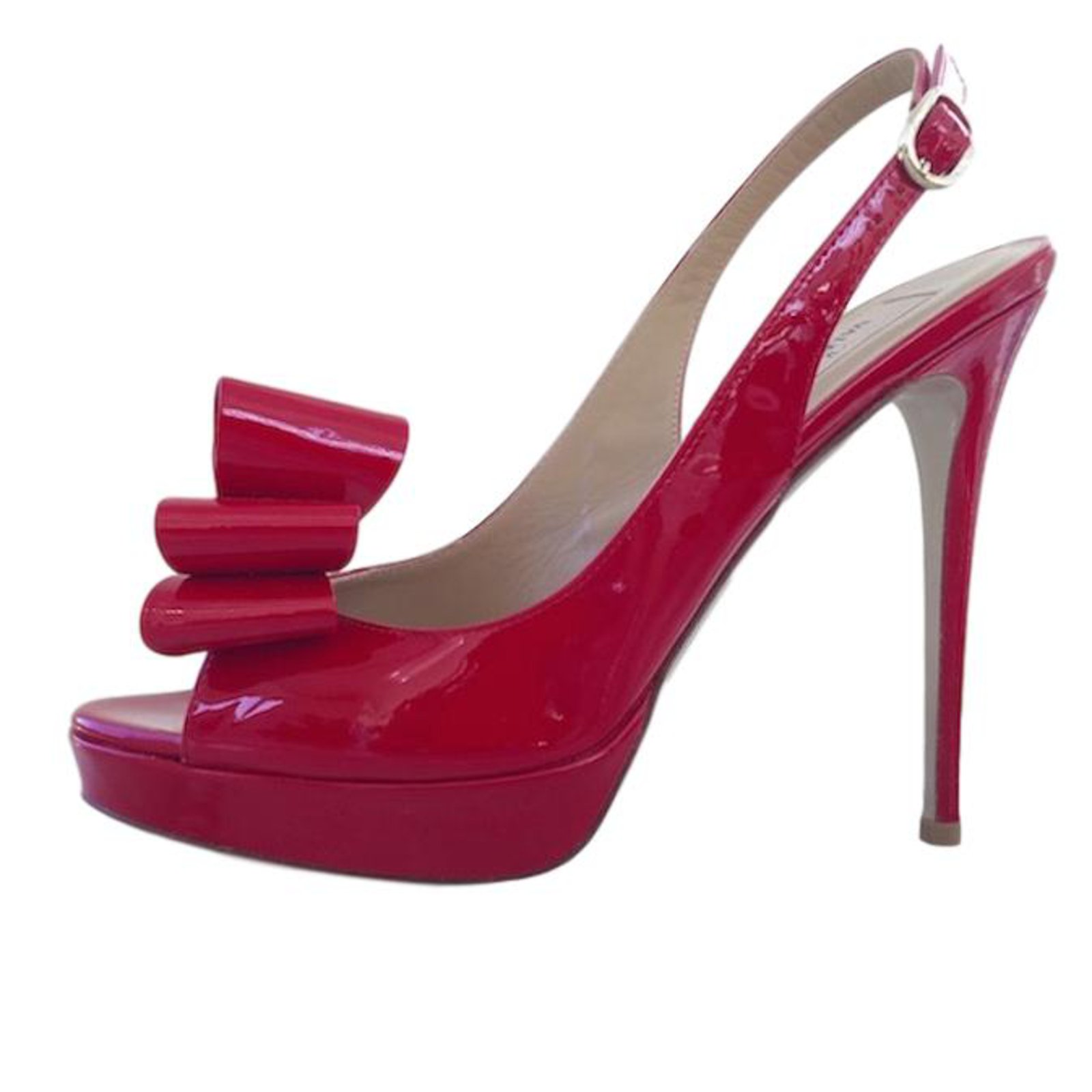 red open toe heels