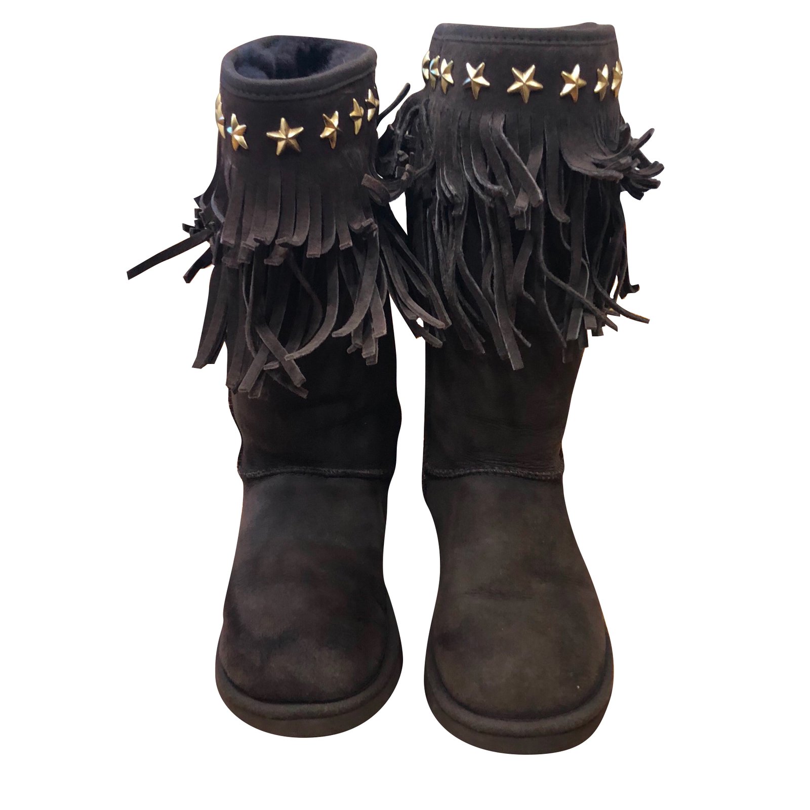 Ugg& Jimmy Choo Snow boots studs Brown Suede ref.83585 - Joli Closet
